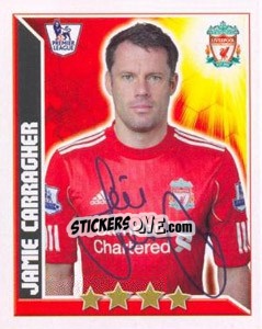 Sticker Jamie Carragher - Premier League Inglese 2010-2011 n. 201 - Topps