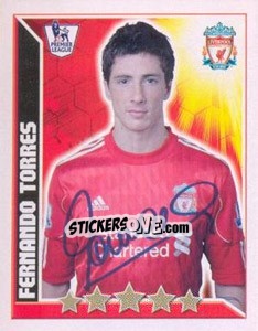 Figurina Fernando Torres - Premier League Inglese 2010-2011 - Topps