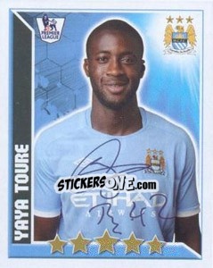Sticker Yaya Toure - Premier League Inglese 2010-2011 - Topps