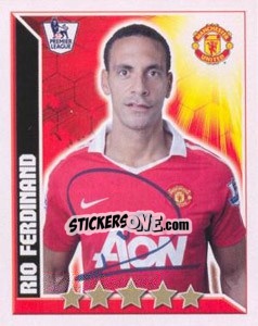 Figurina Rio Ferdinand - Premier League Inglese 2010-2011 - Topps