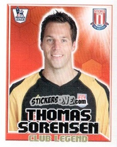 Sticker Thomas Sorensen - Club Legend - Premier League Inglese 2010-2011 n. 315 - Topps