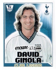 Sticker David Ginola - Club Legend - Premier League Inglese 2010-2011 n. 353 - Topps