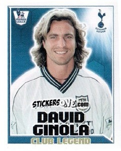 Figurina David Ginola - Club Legend - Premier League Inglese 2010-2011 - Topps