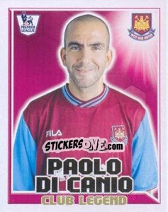 Sticker Paolo Di Canio - Club Legend - Premier League Inglese 2010-2011 n. 391 - Topps