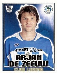 Sticker Arjan de Zeeuw - Club Legend - Premier League Inglese 2010-2011 - Topps