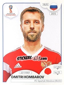 Sticker Dmitri Kombarov - Coppa del Mondo FIFA Russia 2018 - Panini