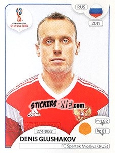 Figurina Denis Glushakov - Coppa del Mondo FIFA Russia 2018 - Panini