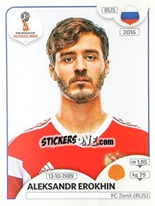 Sticker Aleksandr Erokhin - Coppa del Mondo FIFA Russia 2018 - Panini