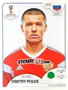 Cromo Dmitri Poloz - Coppa del Mondo FIFA Russia 2018 - Panini