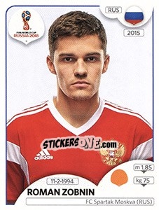 Sticker Roman Zobnin - Coppa del Mondo FIFA Russia 2018 - Panini