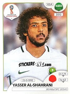 Cromo Yasser Al-Shahrani - Coppa del Mondo FIFA Russia 2018 - Panini