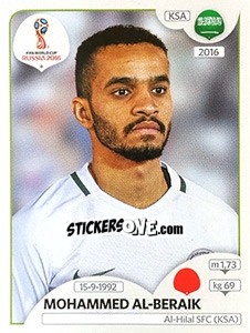 Cromo Mohammed Al-Beraik - Coppa del Mondo FIFA Russia 2018 - Panini