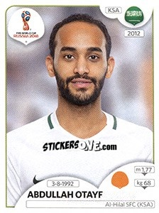 Sticker Abdullah Otayf - Coppa del Mondo FIFA Russia 2018 - Panini