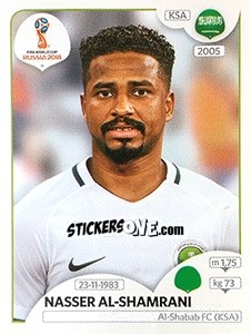 Sticker Nasser Al-Shamrani - Coppa del Mondo FIFA Russia 2018 - Panini