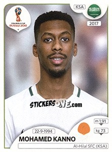 Cromo Mohamed Kanno - Coppa del Mondo FIFA Russia 2018 - Panini