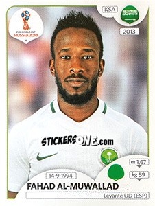 Sticker Fahad Al-Muwallad - Coppa del Mondo FIFA Russia 2018 - Panini