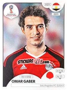 Sticker Omar Gaber - Coppa del Mondo FIFA Russia 2018 - Panini