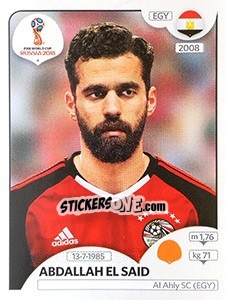 Cromo Abdallah El Said - Coppa del Mondo FIFA Russia 2018 - Panini