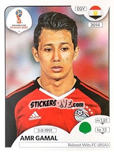 Figurina Amr Gamal - Coppa del Mondo FIFA Russia 2018 - Panini