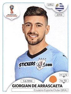 Figurina Giorgian De Arrascaeta - Coppa del Mondo FIFA Russia 2018 - Panini