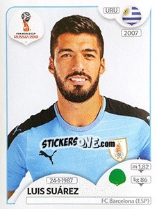 Sticker Luis Suárez - Coppa del Mondo FIFA Russia 2018 - Panini