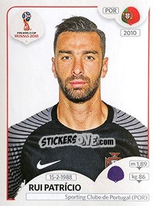 Sticker Rui Patrício - Coppa del Mondo FIFA Russia 2018 - Panini
