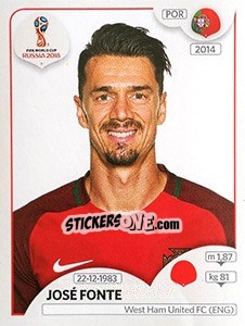 Figurina José Fonte - Coppa del Mondo FIFA Russia 2018 - Panini