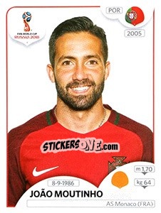 Sticker João Moutinho - Coppa del Mondo FIFA Russia 2018 - Panini