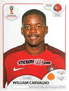 Figurina William Carvalho - Coppa del Mondo FIFA Russia 2018 - Panini