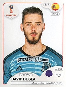 Figurina David de Gea - Coppa del Mondo FIFA Russia 2018 - Panini