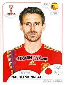 Figurina Nacho Monreal - Coppa del Mondo FIFA Russia 2018 - Panini