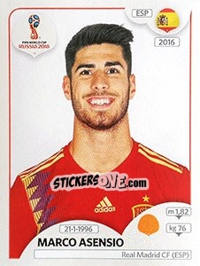 Figurina Marco Asensio - Coppa del Mondo FIFA Russia 2018 - Panini