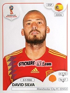 Figurina David Silva - Coppa del Mondo FIFA Russia 2018 - Panini