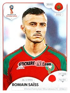 Figurina Romain Saïss - Coppa del Mondo FIFA Russia 2018 - Panini