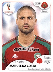 Sticker Manuel Da Costa - Coppa del Mondo FIFA Russia 2018 - Panini