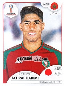 Cromo Achraf Hakimi - Coppa del Mondo FIFA Russia 2018 - Panini