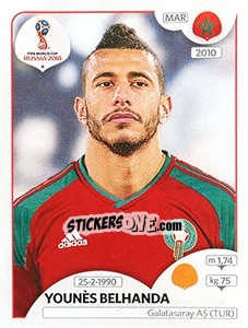 Sticker Younès Belhanda - Coppa del Mondo FIFA Russia 2018 - Panini