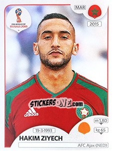 Figurina Hakim Ziyech - Coppa del Mondo FIFA Russia 2018 - Panini