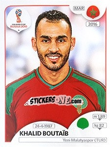 Sticker Khalid Boutaïb - Coppa del Mondo FIFA Russia 2018 - Panini