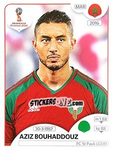 Cromo Aziz Bouhaddouz - Coppa del Mondo FIFA Russia 2018 - Panini