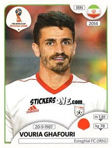 Sticker Vouria Ghafouri - Coppa del Mondo FIFA Russia 2018 - Panini