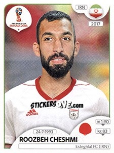 Cromo Roozbeh Cheshmi - Coppa del Mondo FIFA Russia 2018 - Panini