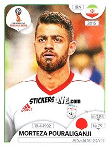 Figurina Morteza Pouraliganji - Coppa del Mondo FIFA Russia 2018 - Panini