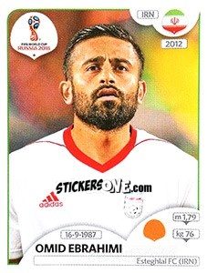 Figurina Omid Ebrahimi - Coppa del Mondo FIFA Russia 2018 - Panini