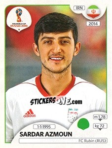 Sticker Sardar Azmoun - Coppa del Mondo FIFA Russia 2018 - Panini