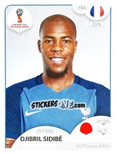 Cromo Djibril Sidibé - Coppa del Mondo FIFA Russia 2018 - Panini