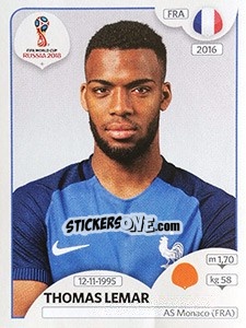 Sticker Thomas Lemar - Coppa del Mondo FIFA Russia 2018 - Panini