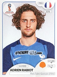 Sticker Adrien Rabiot - Coppa del Mondo FIFA Russia 2018 - Panini