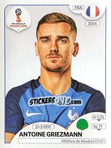 Figurina Antoine Griezmann - Coppa del Mondo FIFA Russia 2018 - Panini