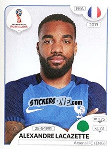 Cromo Alexandre Lacazette - Coppa del Mondo FIFA Russia 2018 - Panini